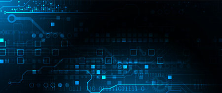 Abstract background on technological and scientific topics. Various techno details with using...