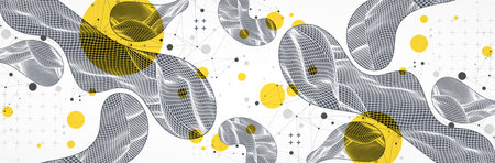 Modern science or technology spot elements. Trendy abstract background. Cyberspace surface...