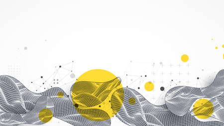 Modern science or technology spot elements. Trendy abstract background. Cyberspace surface illustration. Vector.のイラスト素材