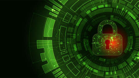 Data security Illustrates cyber data or information privacy idea. Color abstract  internet technology.のイラスト素材