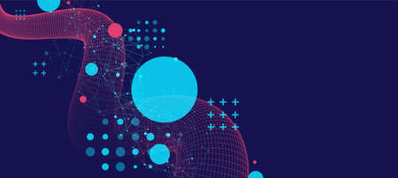 Modern science or technology art background. Vector wireframe tentacle.のイラスト素材