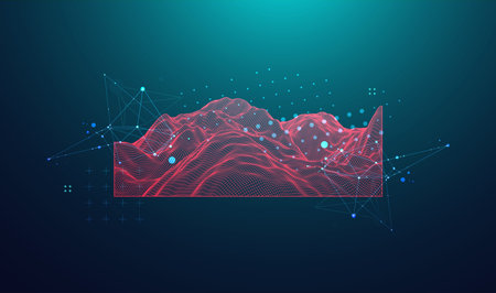 Modern square science or technology elements. Trendy abstract background. Cyberspace surface...