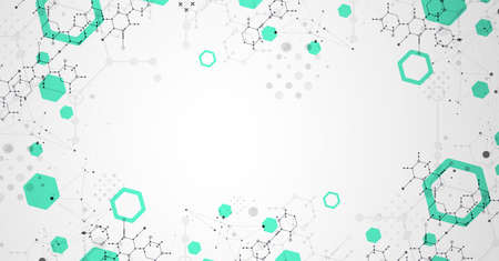 Modern science or technology abstract background using hexagonal shapes. Vector.のイラスト素材