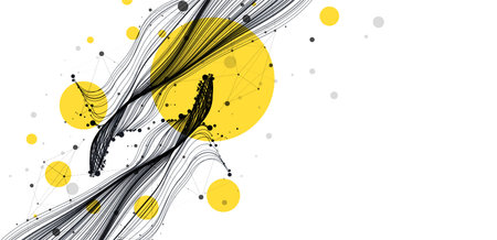 Abstract flowing wave lines. Design element for technology, science, modern concept.