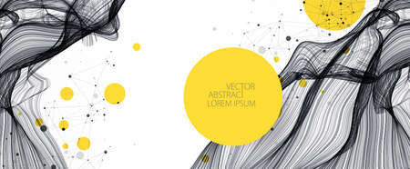 Abstract flowing wave lines. Design element for technology, science, modern concept.のイラスト素材