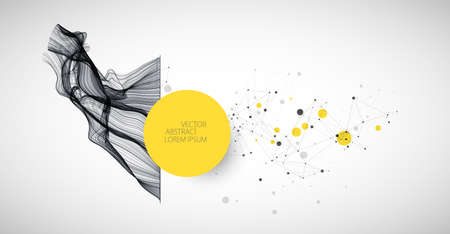 Abstract flowing wave lines. Design element for technology, science, modern concept.のイラスト素材