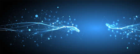 Abstract flowing wave lines. Design element for technology, science, modern concept.のイラスト素材