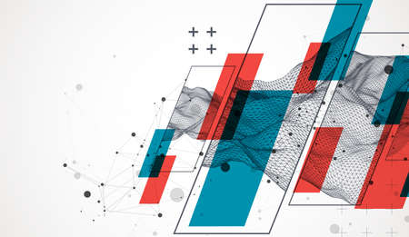 Modern science or technology elements. Trendy abstract background. Surface illustration. Vector.