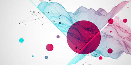 Abstract scientific and technological background. Image of a part of wireframe  landscape.
