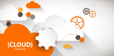 Cloud computing concept. Abstract technology background.のイラスト素材