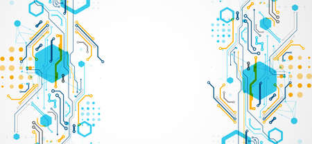 bstract technology concept. Circuit board, high computer color background. Vector illustration with...