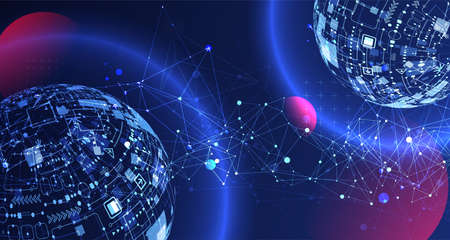 Abstract technology sphere background. Global network concept.のイラスト素材