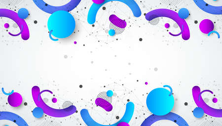 Abstract background with a variety of colored shapes.
