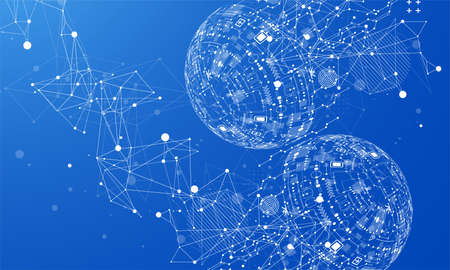 Abstract technology sphere background. Global network consept.
