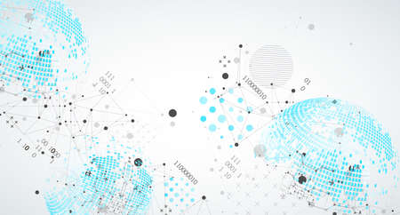Abstract technology sphere background. Global network consept.のイラスト素材