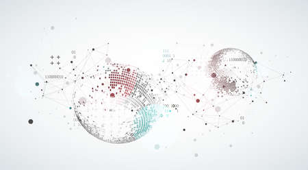 Abstract technology sphere background. Global network consept.のイラスト素材