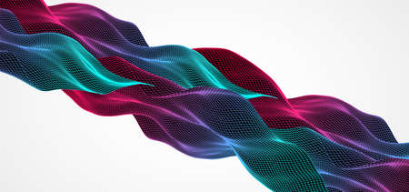 Abstract waves is made in a wireframe style. Template for science and technology presentation.