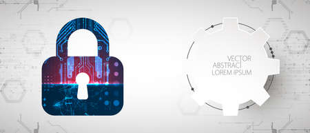 Data security Illustrates cyber data or information privacy idea. Color abstract  internet...