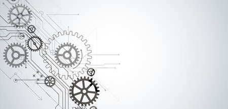 Abstract technology background. Cogwheels theme. Vector illustrationのイラスト素材
