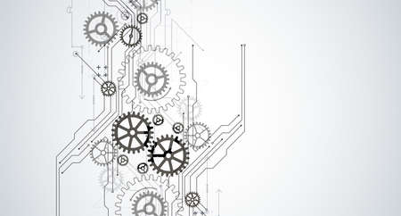 Abstract technology background. Cogwheels theme. Vector illustration