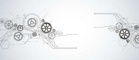 Abstract technology background. Cogwheels theme. Vector illustrationのイラスト素材