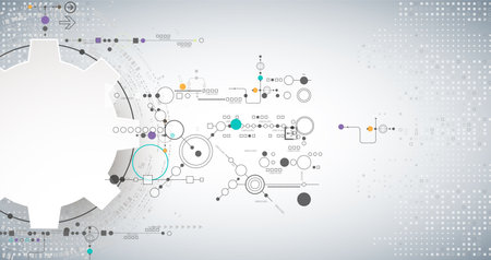 Abstract color digital communication technology background. Vector illustrationのイラスト素材