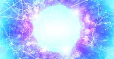 Colorful geometric background with plexus effect.