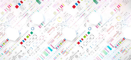 Abstract technology concept. Circuit board, high computer color background. Vector illustration with...