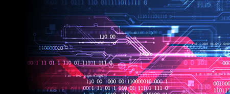 Abstract background on technological and scientific topics. Various techno details with using...