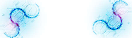 Abstract technology concept. Circuit board, high computer color background. Vector illustration with space for content, web - template, business tech presentation.のイラスト素材