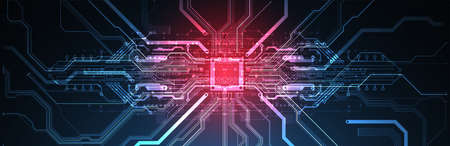 Abstract background on technological and scientific topics. CPU concept. Vector format.