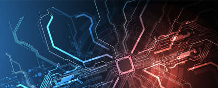 Abstract background on technological and scientific topics. CPU concept. Vector format.