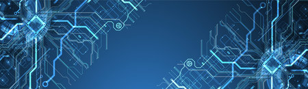 Abstract background on technological and scientific topics. CPU concept. Vector format.のイラスト素材