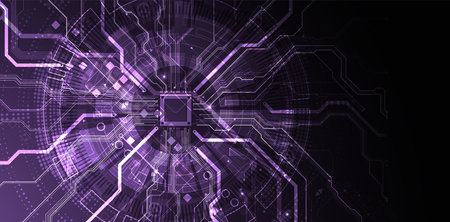 Abstract background on technological and scientific topics. CPU concept. Vector format.のイラスト素材
