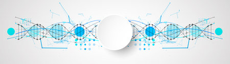 Abstract DNA background with plexus effect. Scientific and technological concept.のイラスト素材