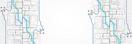 Abstract horizontal technology background. Communication concept, futuristic digital innovation background. Vector illustrationのイラスト素材