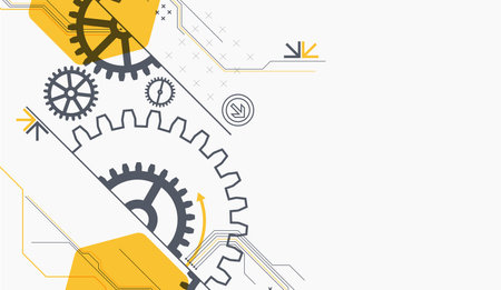 Abstract technology background. Cogwheels ART theme. Vector illustrationのイラスト素材