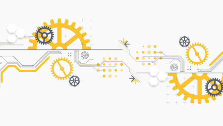 Abstract technology background. Cogwheels ART theme. Vector illustrationのイラスト素材