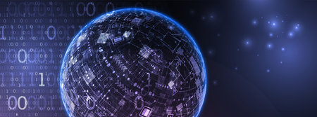 Sphere theme vector illustration. Digital technology background.