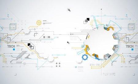 Abstract technology background. Communication concept, futuristic digital innovation background. Vector illustrationのイラスト素材