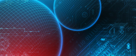 Sphere theme vector illustration. Digital technology background.