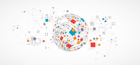 Abstract technology sphere background. Global network consept.のイラスト素材