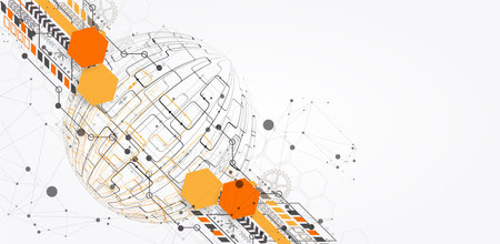Abstract technology sphere background. Global network consept.のイラスト素材
