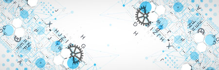 Abstract technology concept. Circuit board, color background. Vector illustration.のイラスト素材