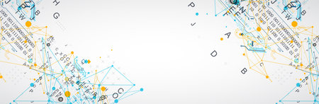 Abstract technology concept. Circuit board, color background. Vector illustration.のイラスト素材