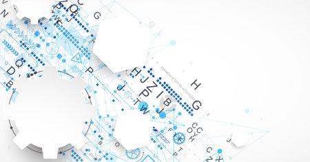 Abstract technology concept. Circuit board, color background. Vector illustration.のイラスト素材