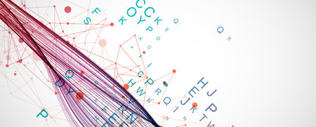 Abstract flowing wave lines. Design element for science modern concept.のイラスト素材