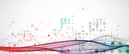 Abstract flowing wave lines. Design element for science modern concept.のイラスト素材