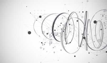 Template for science and technology presentation. Plexus style background.のイラスト素材