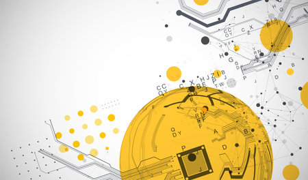 Abstract technology half -  sphere background. Global network concept.のイラスト素材